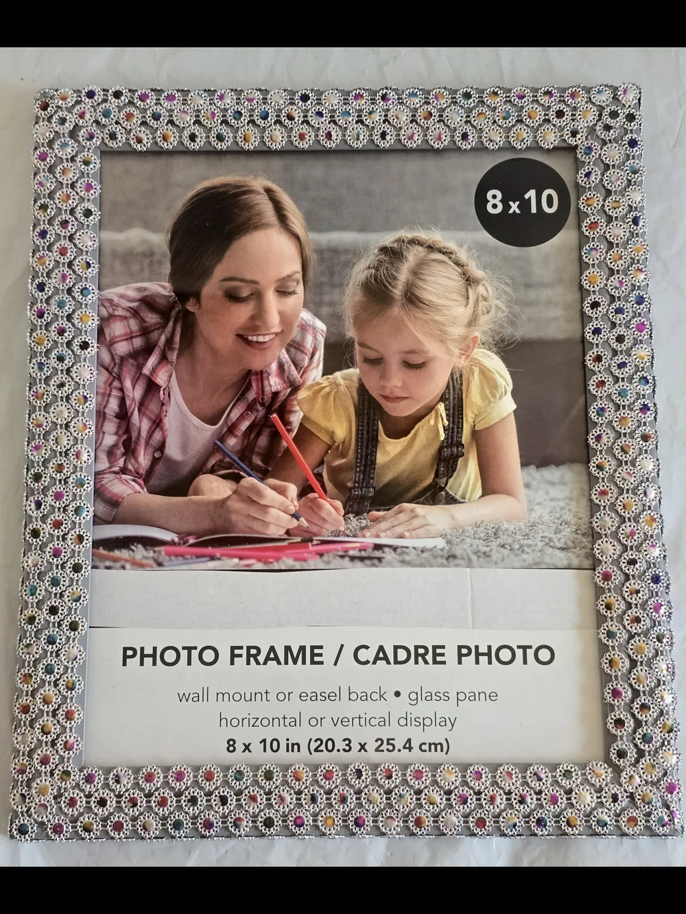 Decorative Multicolor Jeweled 8x10 Photo Frame - Handmade New